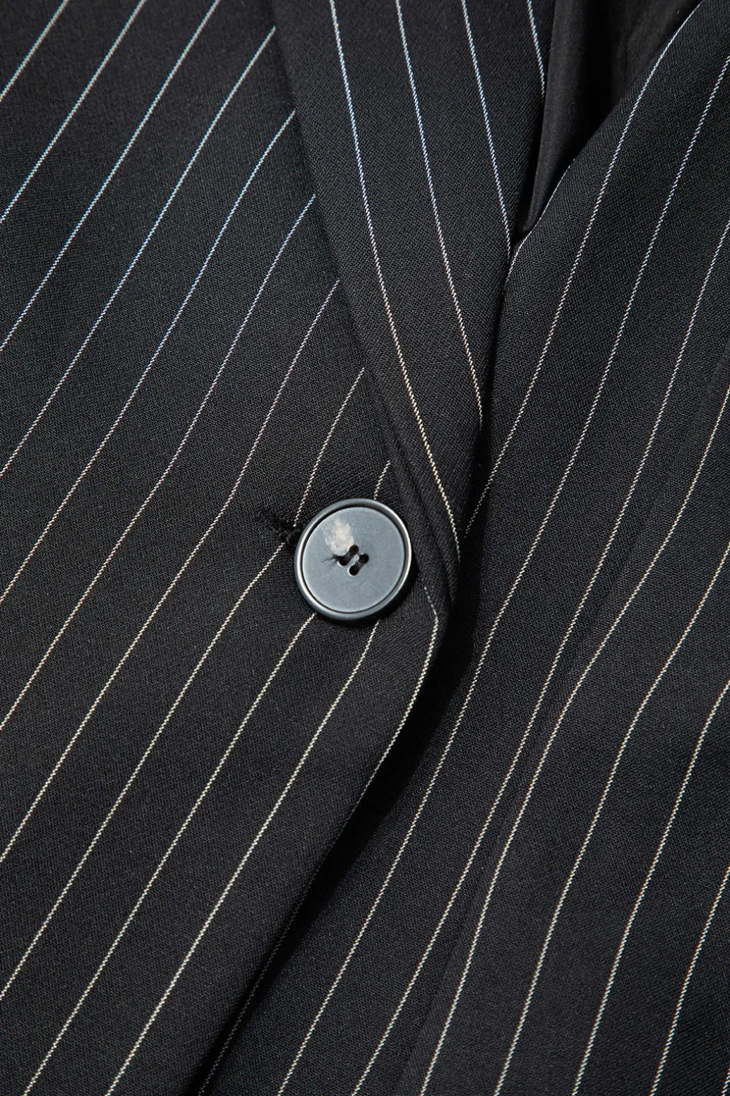 Pinstripe Print Notched Lapel Blazer