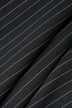 Pinstripe Print Notched Lapel Blazer