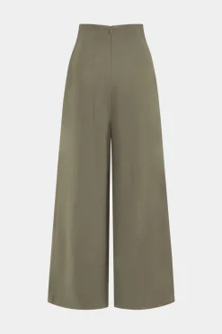 Pleated Asymmetrical Wide Leg Trousers