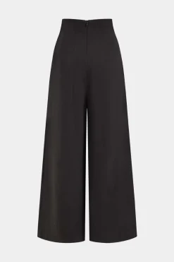 Pleated Asymmetrical Wide Leg Trousers