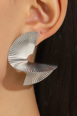 Pleated Metal Earrings