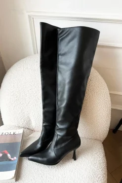 Pointed Toe Stiletto Knee High Boots