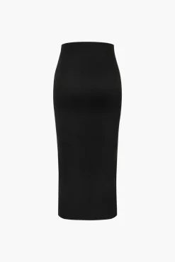 Pothook Detail Slit Midi Skirt