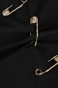 Pothook Detail Slit Midi Skirt