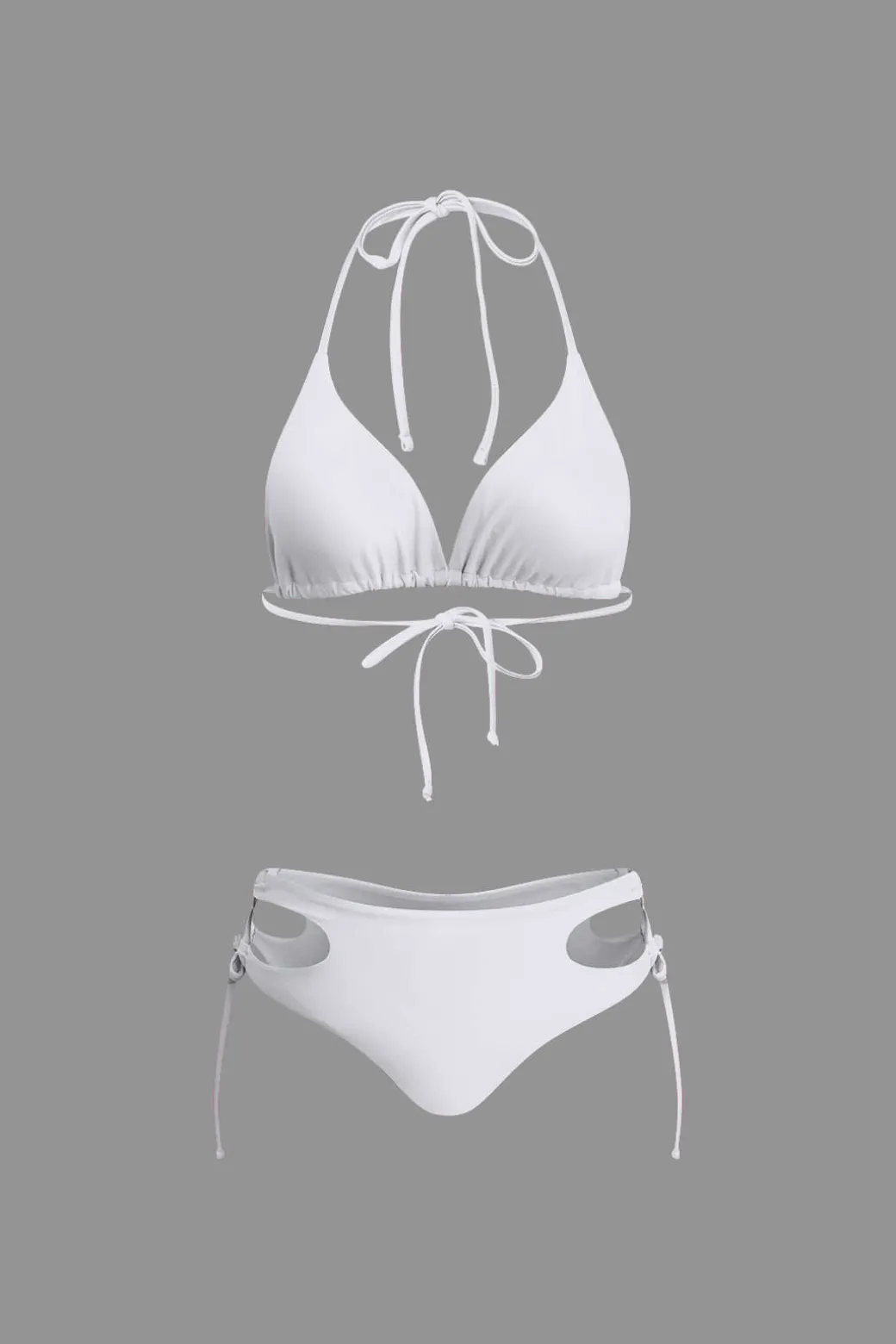 Print T-shirt And Tie Halter Bikini Set