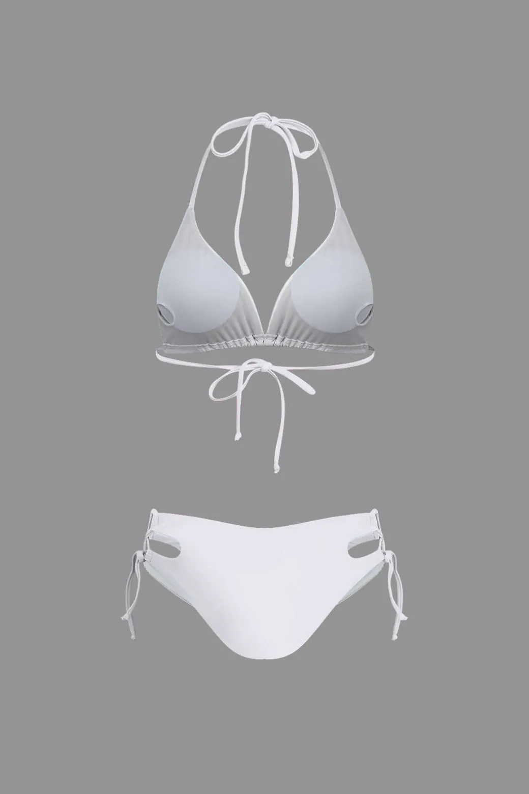 Print T-shirt And Tie Halter Bikini Set