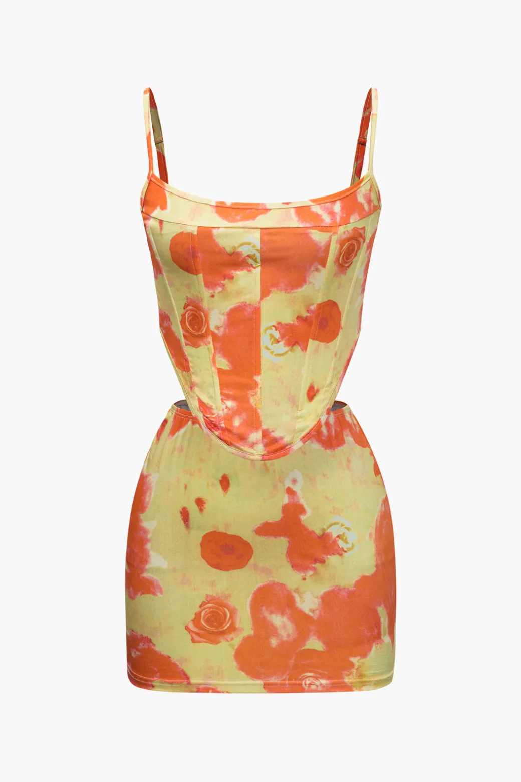 Printed Corset Cami Top And Mini Skirt Set