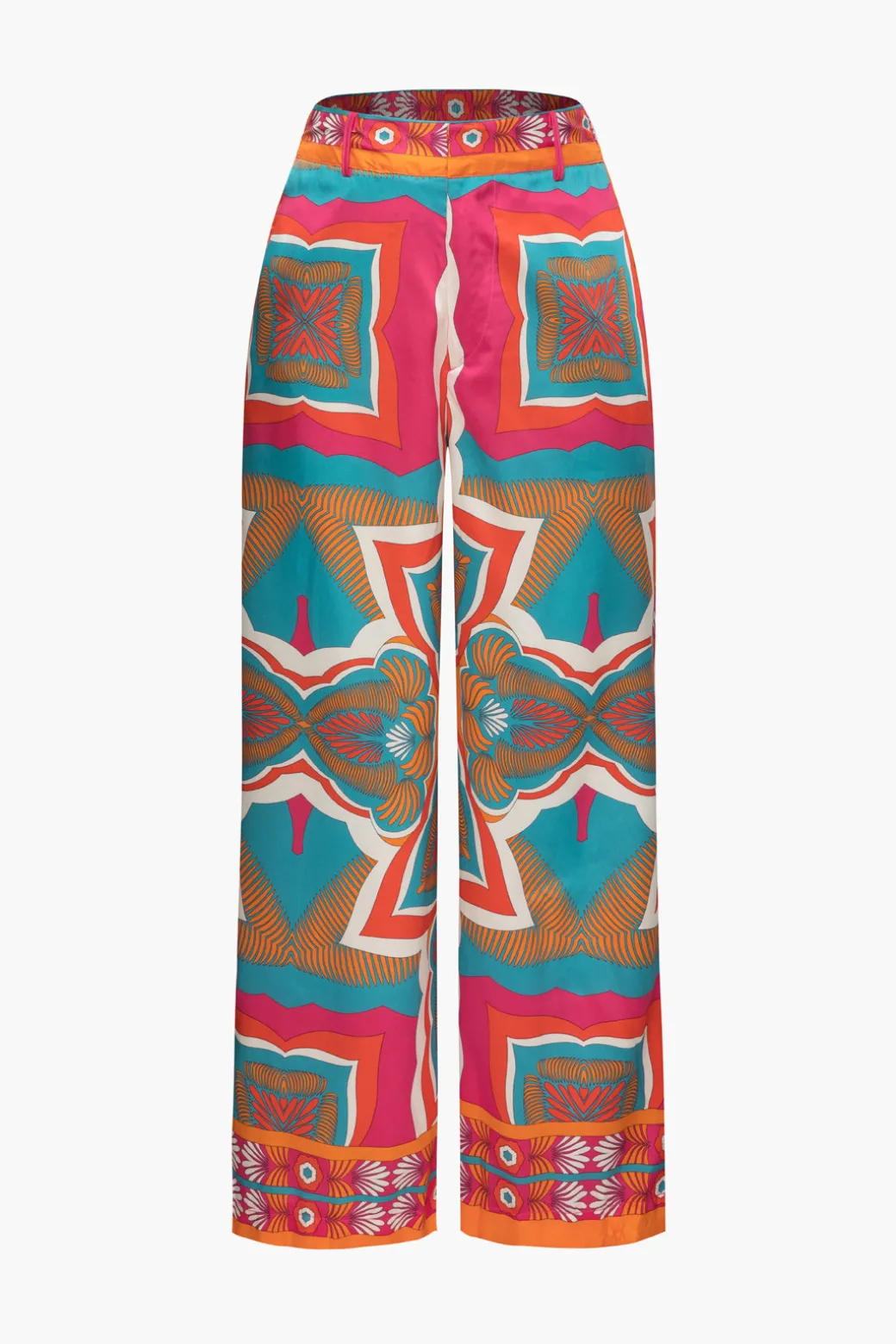 Printed High Waisted Wide Leg Pants