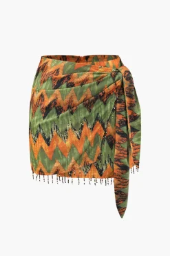 Printed Knot Mini Skirt