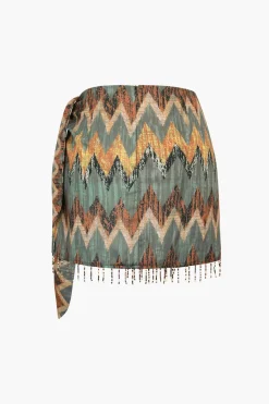 Printed Knot Mini Skirt