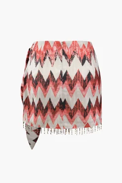 Printed Knot Mini Skirt