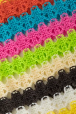 Rainbow Crochet Split Tassel Cover-Up Skirt
