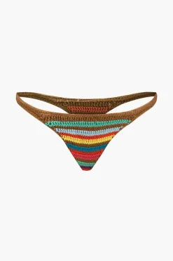 Rainbow Stripe Crochet Bikini Set