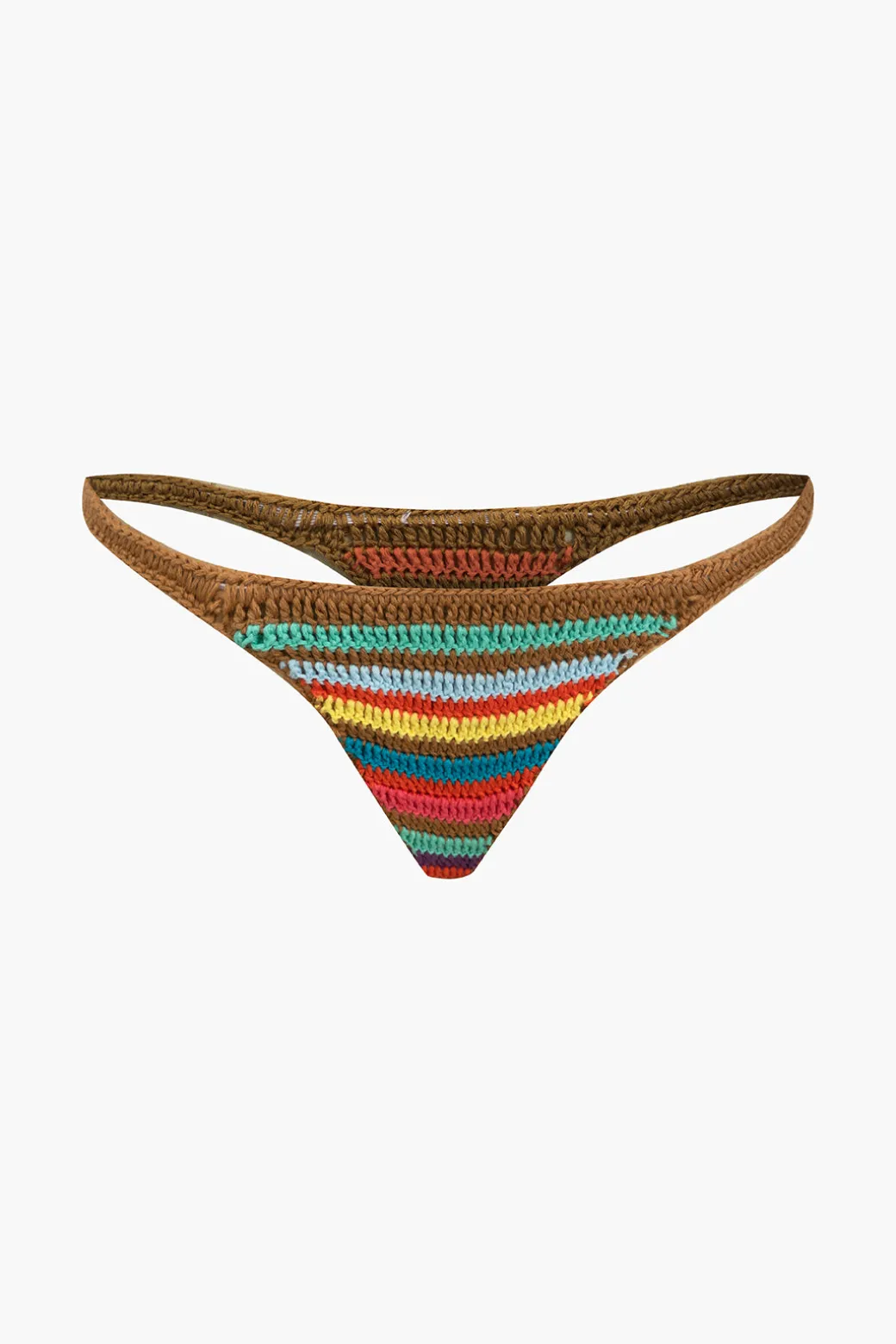 Rainbow Stripe Crochet Bikini Set