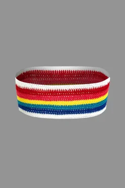 Rainbow Stripe Crochet Bikini Set