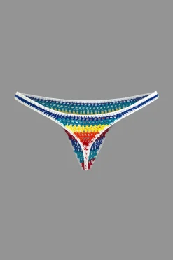 Rainbow Stripe Crochet Bikini Set