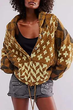 Retro Pattern Knit Button Cardigan