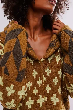 Retro Pattern Knit Button Cardigan