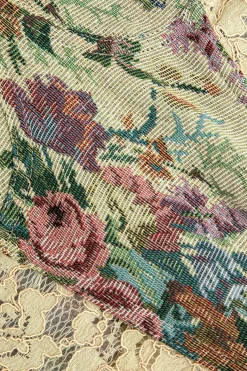 Retro Print Corset Tie-Up Cami Top