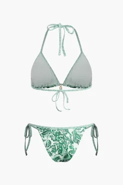 Retro Print Halter Bikini Set