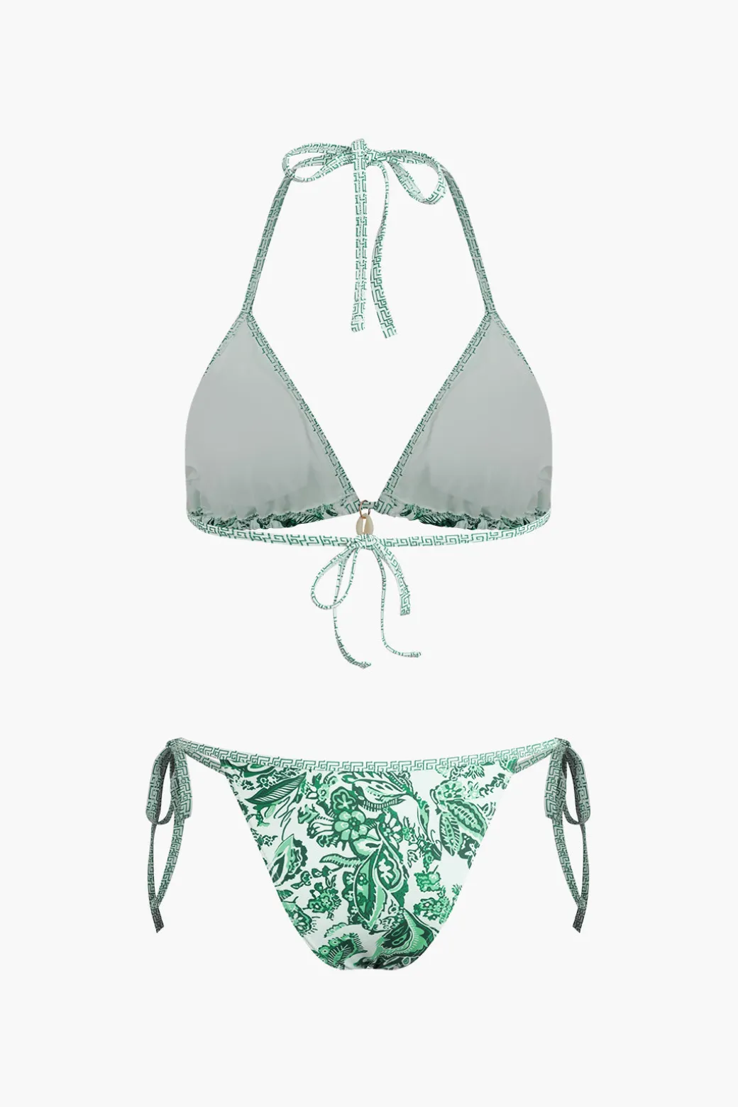Retro Print Halter Bikini Set