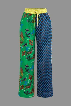 Retro Print Shirt and Pants Set