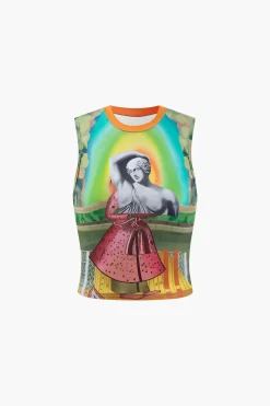 Retro Statue Print Tank Top
