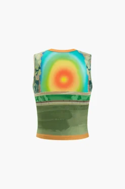 Retro Statue Print Tank Top