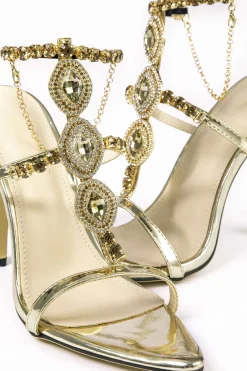 Rhinestone Pointed Toe High Heels