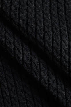 Ribbed Knit Button-Up Peplum Sweater