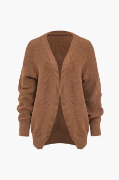 Ribbed Knit Dress And Cardigan Set
