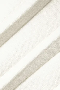 Ribbed Knit Polo Top And Pleated Skirt Set