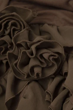 Rose Ruffle Strapless Mini Dress