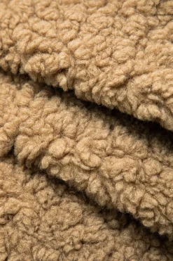 Round Neck Fleece Zip Up Long Sleeve Coat