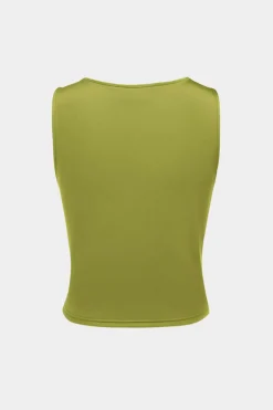 Ruched Asymmetrical Sleeveless Tank Top