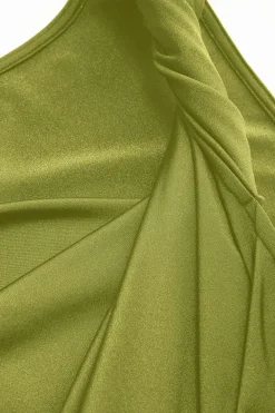 Ruched Asymmetrical Sleeveless Tank Top