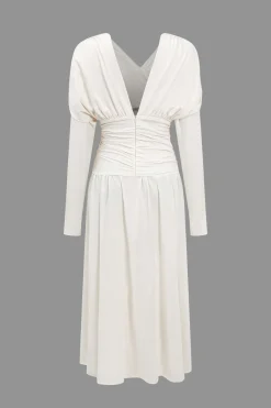 Ruched Backless Maxi Dress