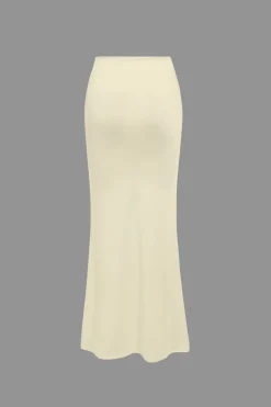 Ruched Bell Sleeve Top And Skirt Set