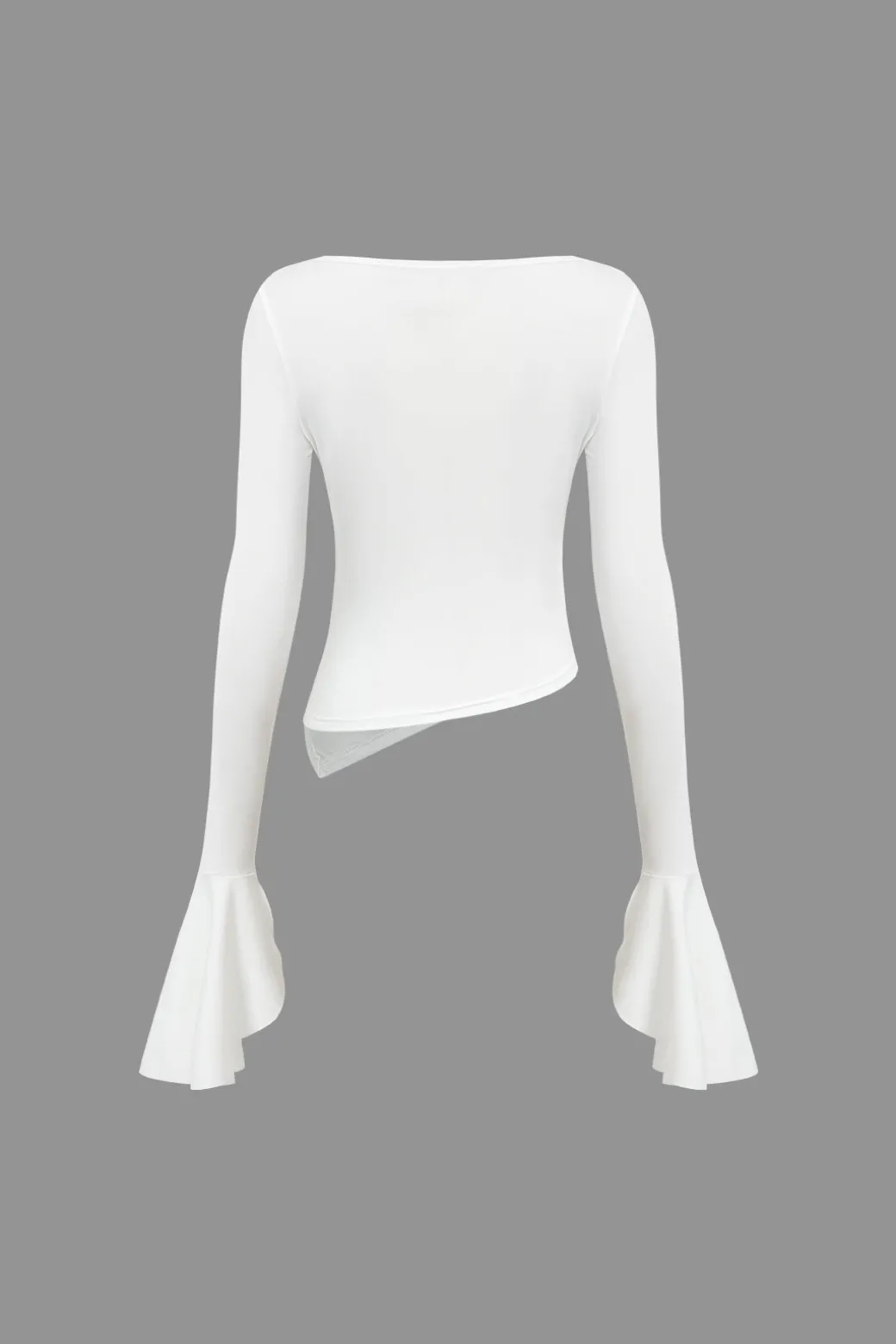 Ruched Bell Sleeve Top And Skirt Set