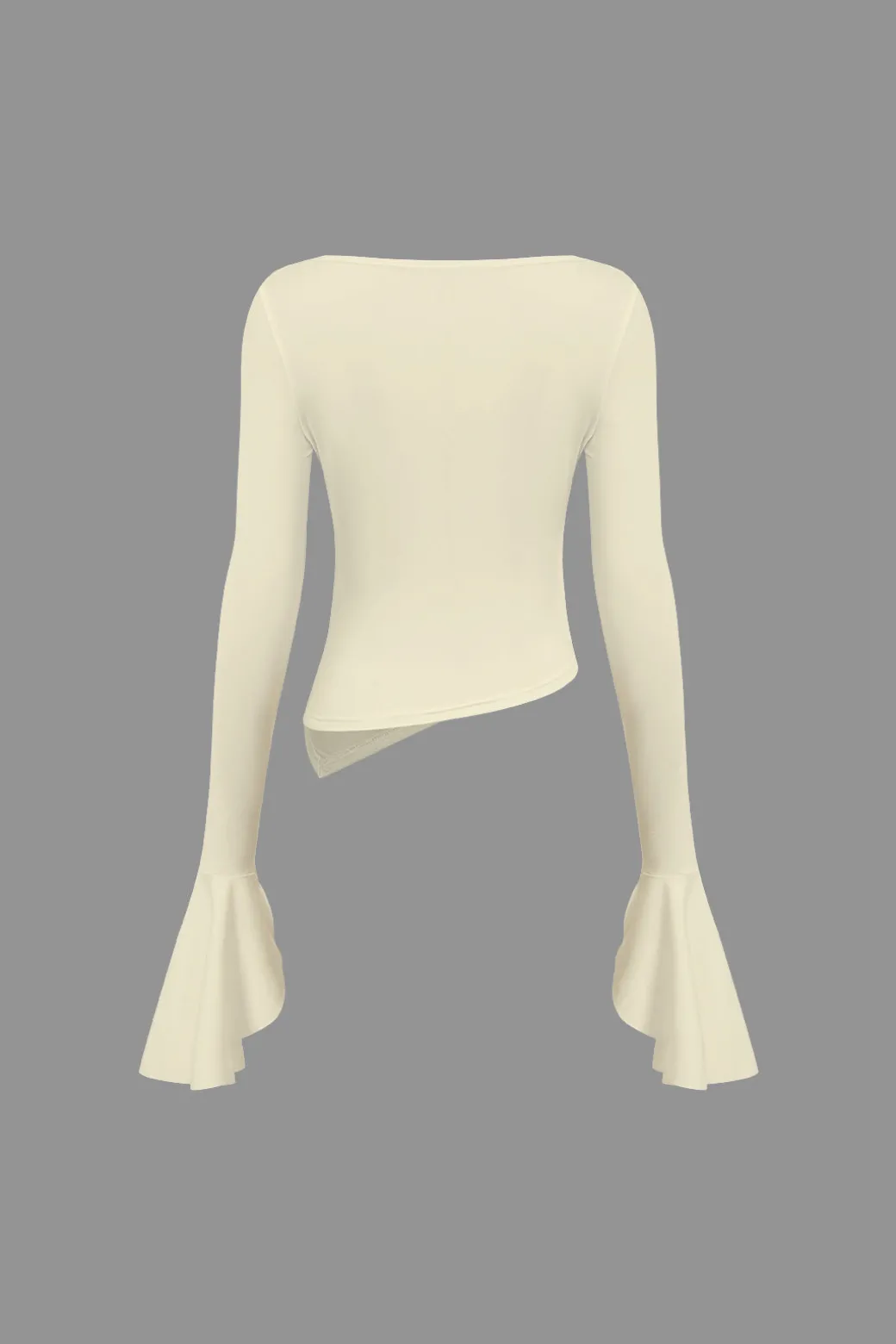 Ruched Bell Sleeve Top And Skirt Set