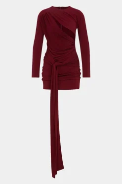 Ruched Cut Out Long Sleeve Mini Dress