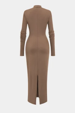 Ruched Detail Long Sleeve Maxi Dress