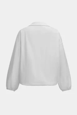 Ruched Drawstring Button Long-Sleeve Top And Shorts Set