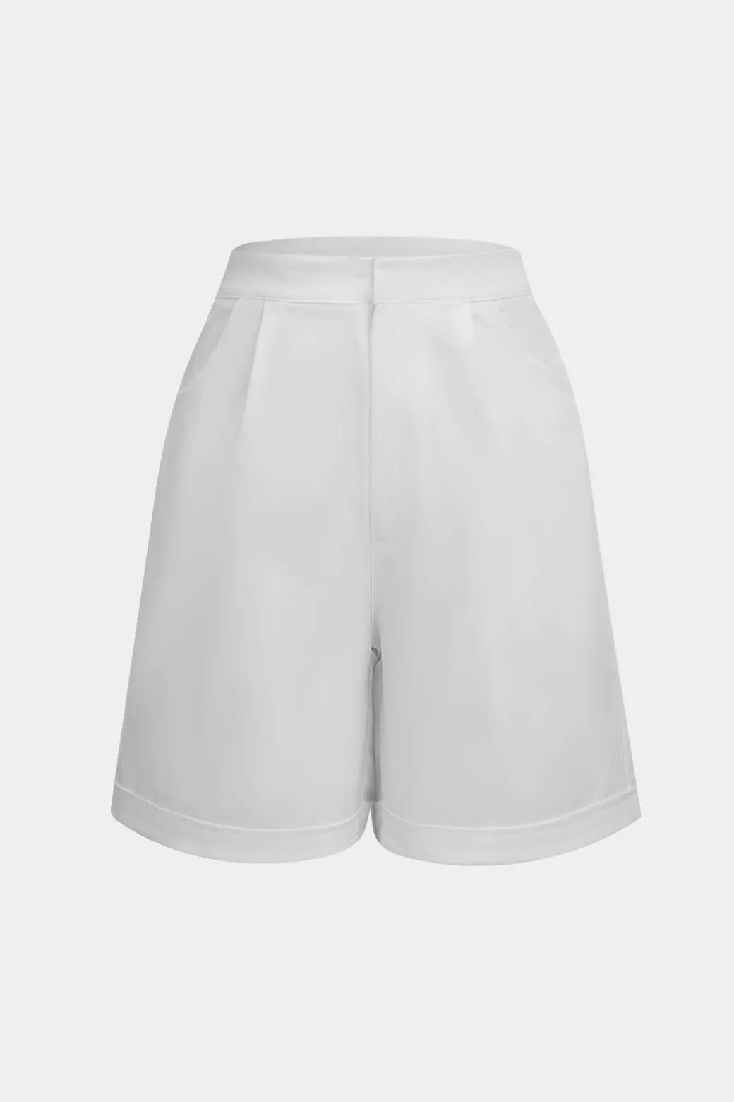 Ruched Drawstring Button Long-Sleeve Top And Shorts Set