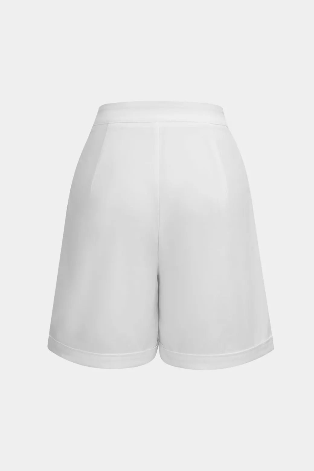 Ruched Drawstring Button Long-Sleeve Top And Shorts Set