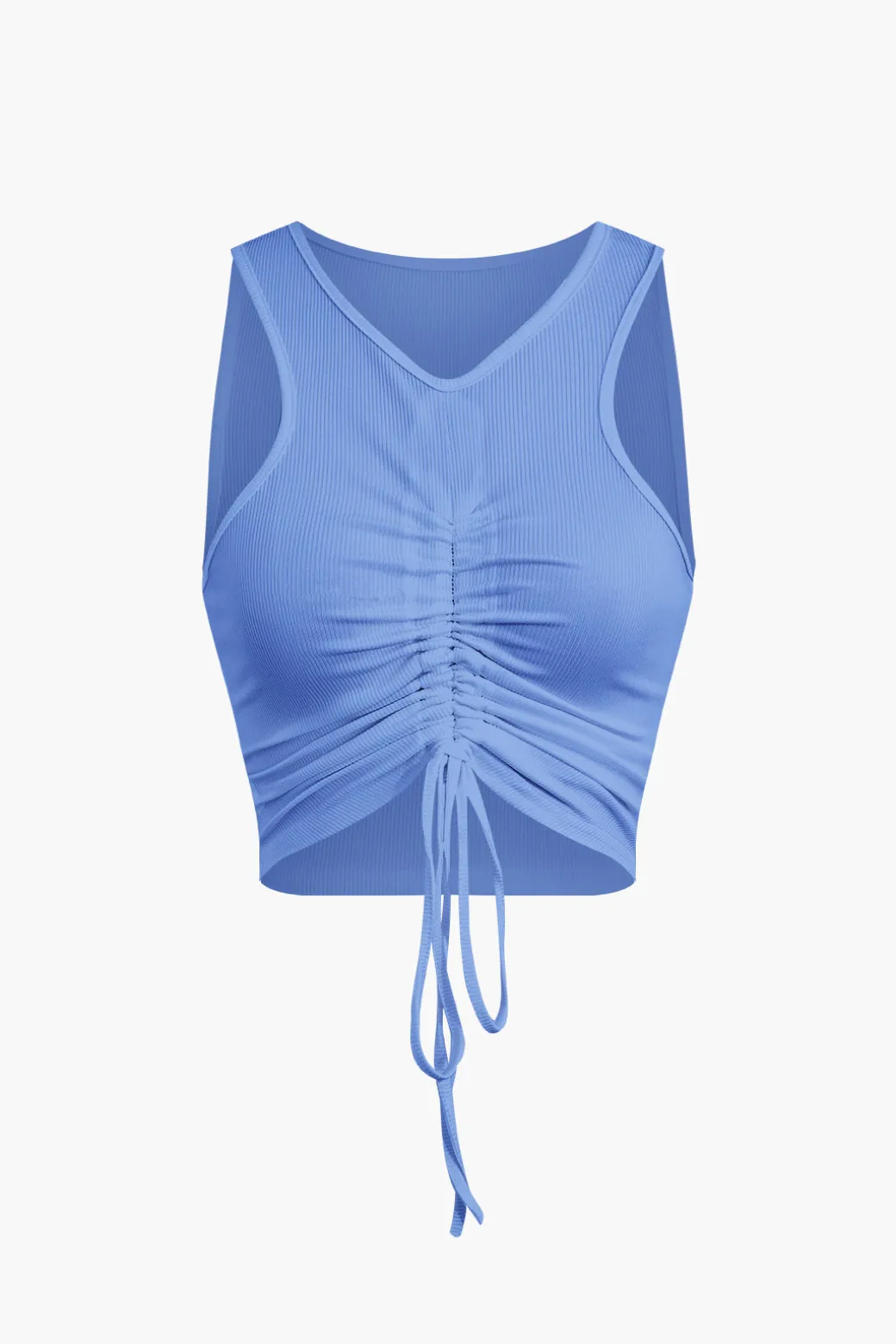 Ruched Drawstring Tank Top And Mermaid Maxi Skirt Set