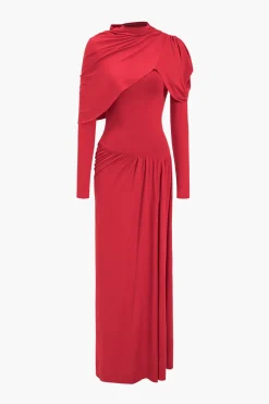 Ruched Long Sleeve Maxi Dress