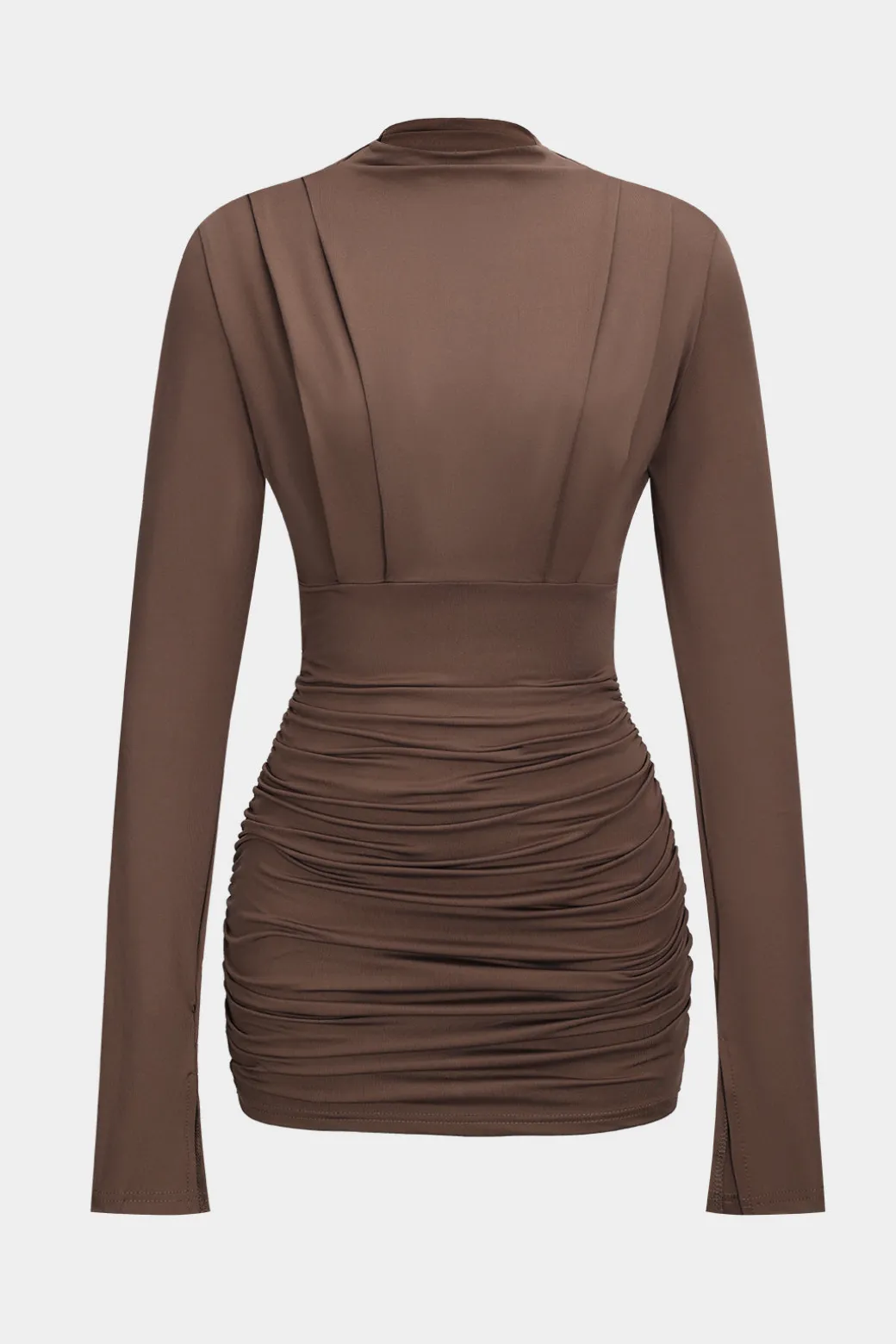 Ruched Long Sleeve Mini Dress
