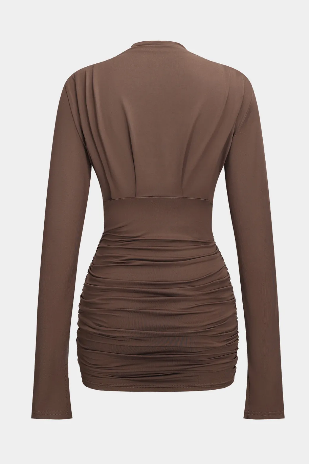 Ruched Long Sleeve Mini Dress