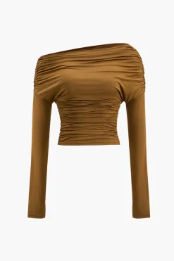 Ruched Long-Sleeve Top